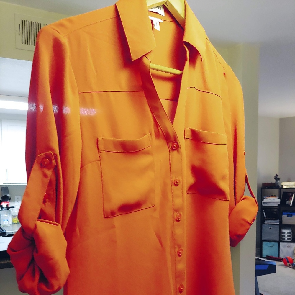 Express slim fit portfolio button down